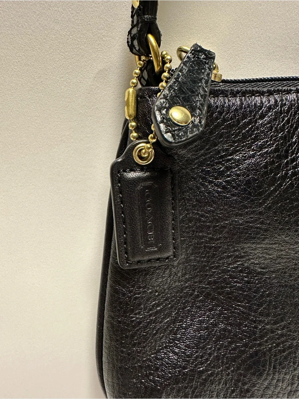 Coach Black Leather Convertible Wristlet